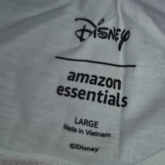 NWOT Amazon Essentials White Disney Short-Sleeve Crew-Neck T-Shirt (L) - Picture 5 of 7